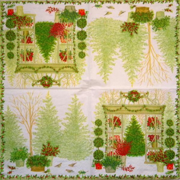 195 Christmas Flowers - 3-ply (red) - Ihr